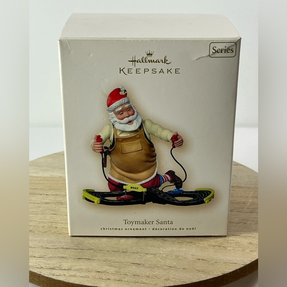 Toymaker Santa Race Track Christmas Ornament 2007 Hallmark 3.5” x 3” Ken Crow - Picture 1 of 16